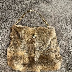 Tori Burch rabbit fur tote/purse